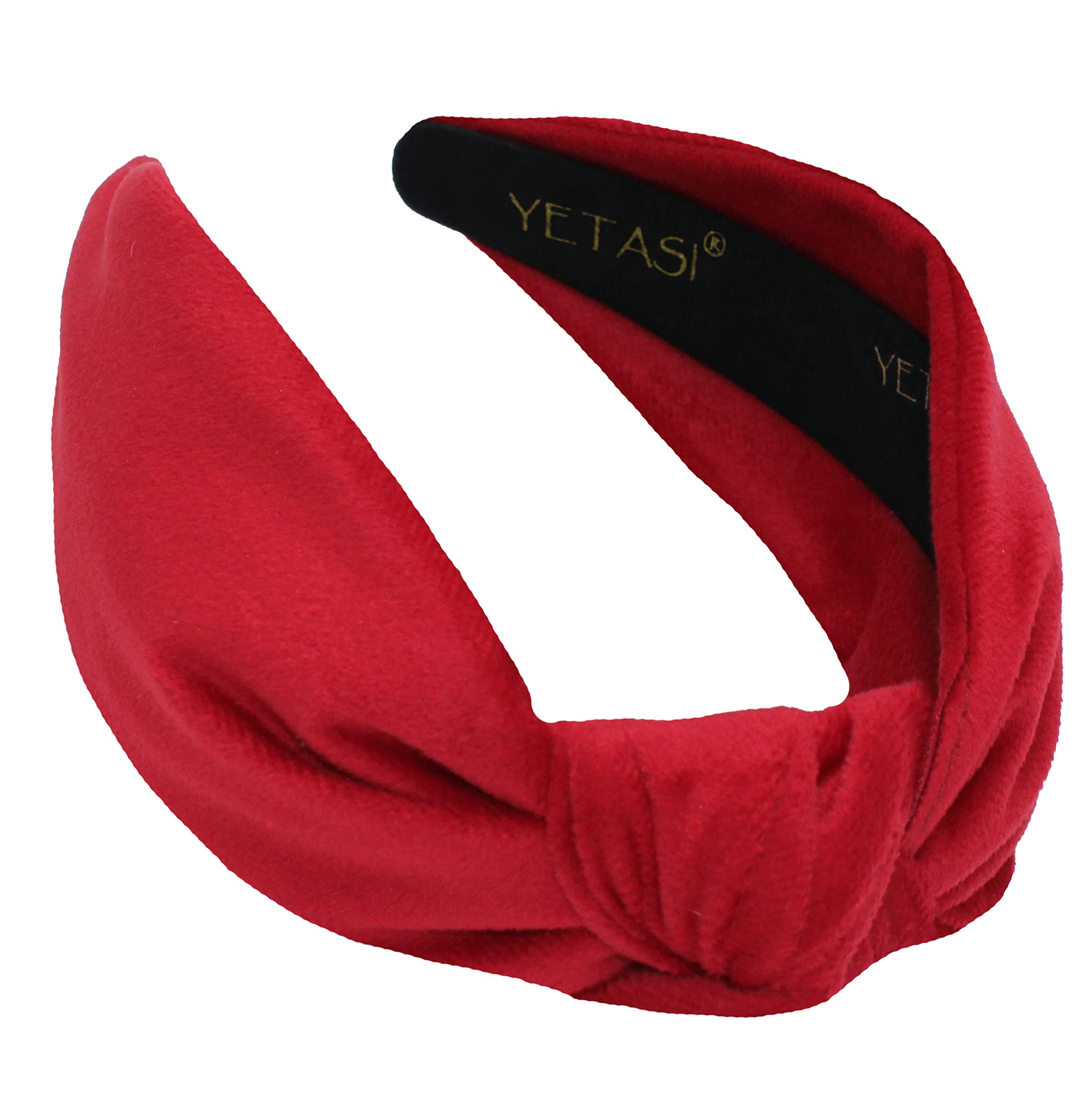 Velvet Red Headbands for Women Trendy Knot Top Hair Accessory Gift Amazon.com : CURASA Headbands For Women Girls Non Slip Red  main image 4