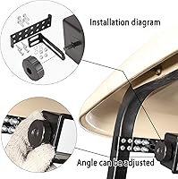 Vista 5 de 10L0L Universal Golf Cart 4 Panel Mirror for Yamaha EZGO Club Car, Eliminate Blind Spots Wide Angle Rear View Mirror