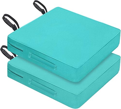 Cojines para silla de patio de 20 x 20 pulgadas, impermeables, para muebles de patio, resistentes al color, para jardín, sofá, silla, con asa y