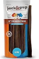 Vista 10 de Jack&Pup - Palitos de colágeno de carne de res trenzados de 12 pulgadas para perros, sin cuero crudo, masticables de colágeno de larga duración