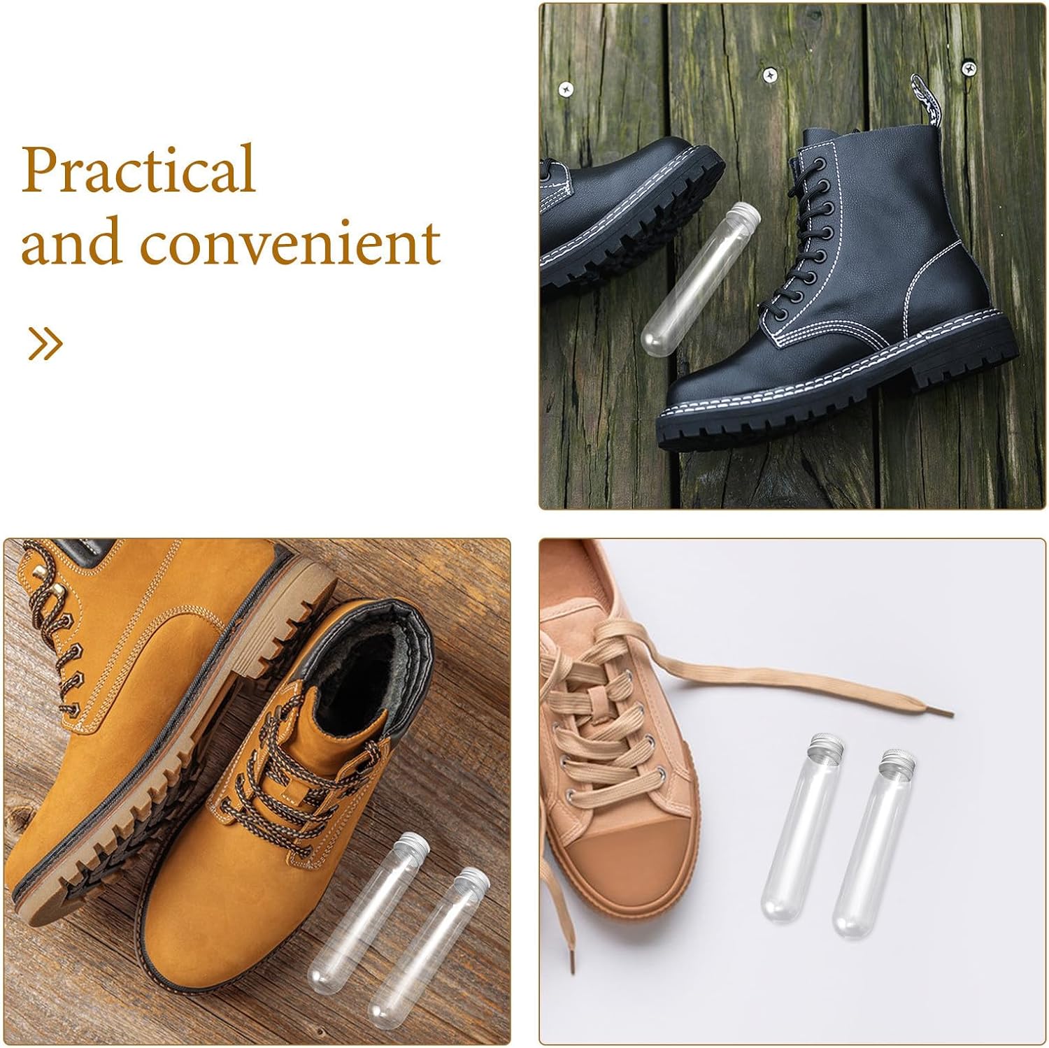 20pcs PE Shoelace Storage Tubes with Screw Caps for Sneakers