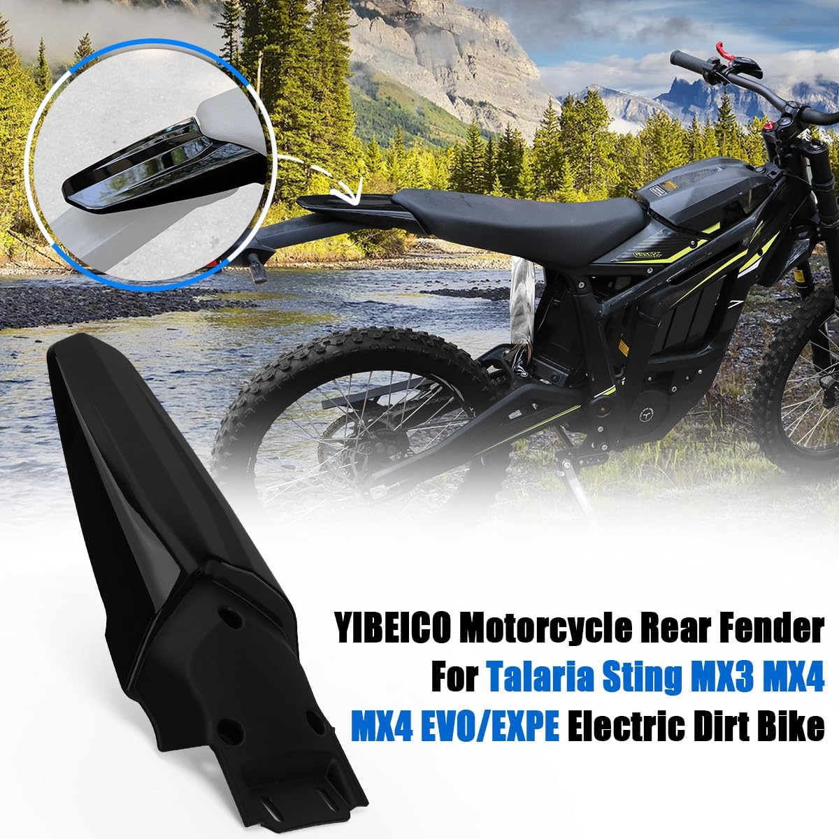 Rear Fender for Talaria Sting MX3 MX4 MX4 EVO/EXPE/Freego X2/X2 Pro Dirt Bike, Upgraded Plastic Back Fender Mudguard Protector Dust Cover for Talaria Accessories