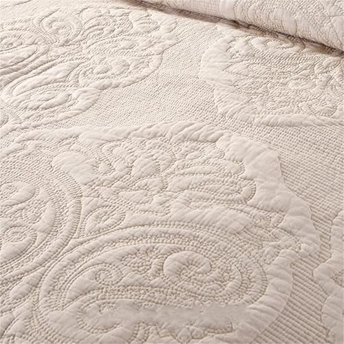 Miniatura 6 de ABREEZE Juego de edredón de cachemira gris, tamaño Queen, juego de edredón floral vintage de algodón, juego de colcha acolchada, edredón de algodón