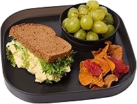 Vista 2 de madesmart Dipware Reusable Dining Plate/Serving Tray for Appetizers and Snacks, Food-Safe Appetizer Serving Platter with Removable Dip Bowl, Carbon