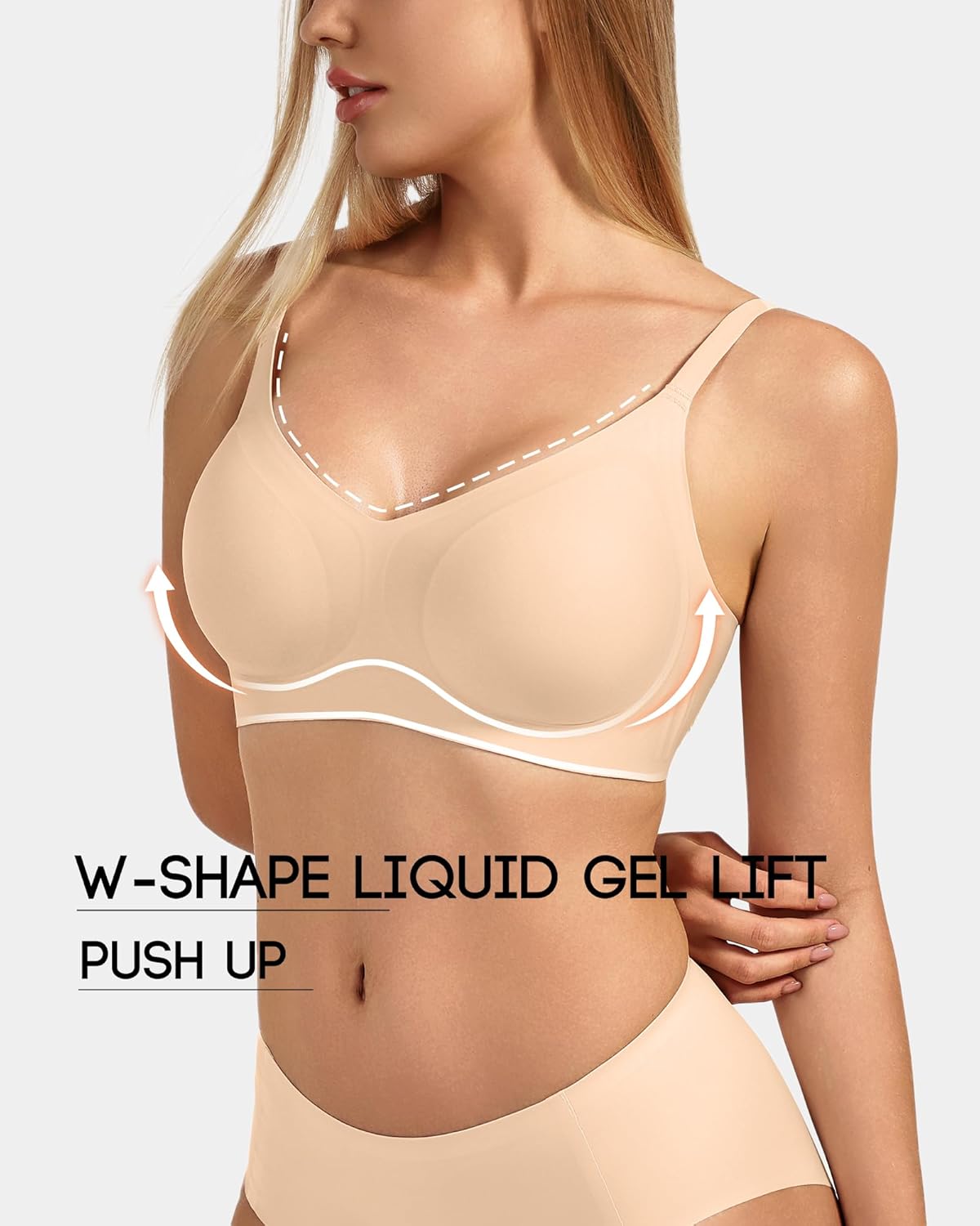 Plus Size Jelly No Underwire Comfort Bra for Women, Full Coverage Seamless Everyday Wireless Bras with Light Support - Image 2
