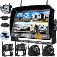 DOUXURY Wireless RV Backup Camera: 7" 1080P 4-Split DVR Monitor, IP69 Waterproof, Night Vision, 170° View for Trailers Trucks Campers