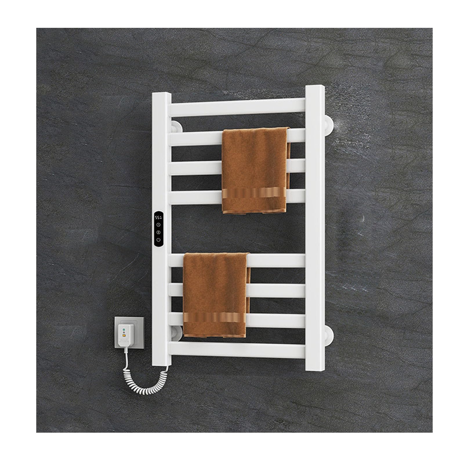 Porte-serviettes chauffant 8 barres contre l'humidité avec écran tactile intelligent