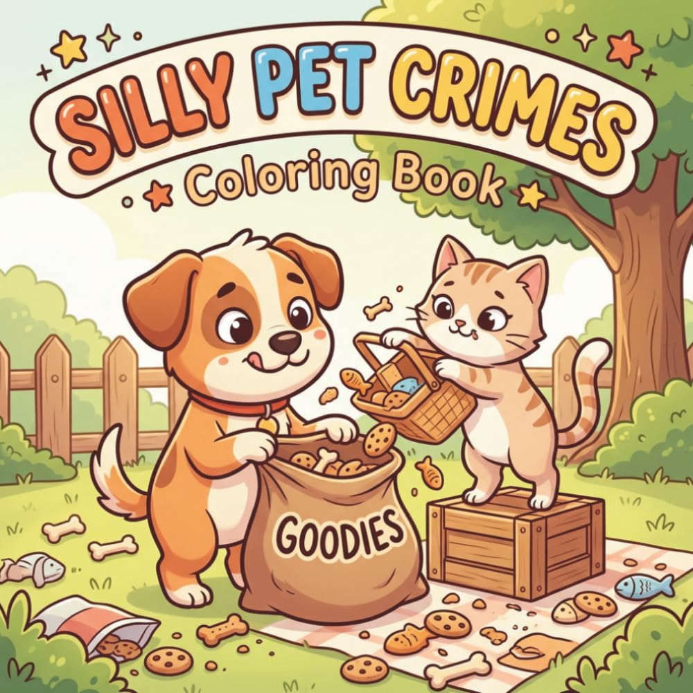 Silly Pet Crimes Coloring Book: Funny Animal Mischief & Cute Pets Causing Chaos: A Fun and Easy Coloring Book for Kids and Adults Featuring Cute ... (Silly Animal Crimes Coloring Series)