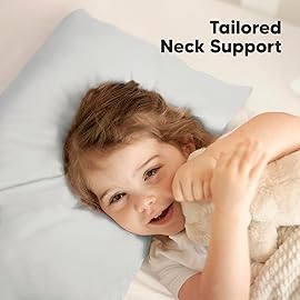 KeaBabies Toddler Pillow with Pillowcase, Jumbo 14X20 - Soft Organic Cotton Toddler Pillows for Sleeping - Machine Washable - Perfect for Travel, Toddler Bed Set (French Gray)