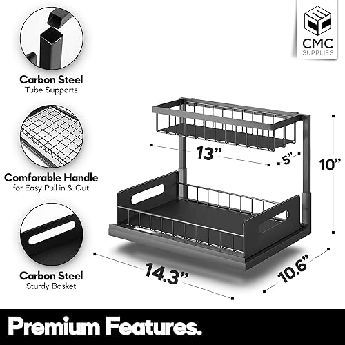 Miniatura 4 de Organizadores y almacenamiento debajo del fregadero con 2 niveles deslizables y extraíbles, multiusos para debajo del fregadero del baño,