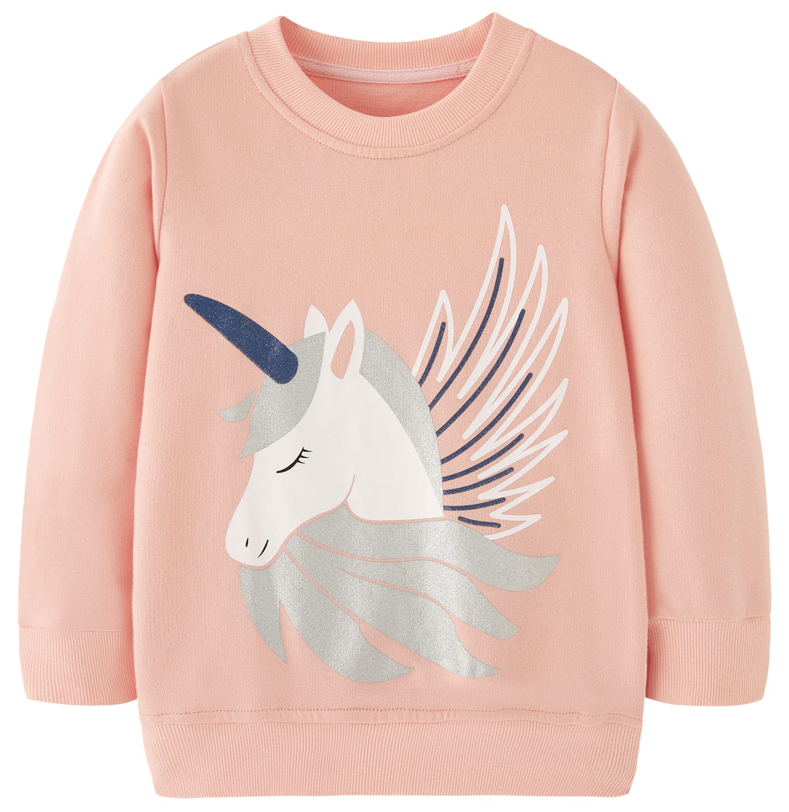 TEDD Sudaderas Niña Unicornio Camiseta Manga Larga 100% Algodón Jersey sin Capucha para Nina 1-12 años — view 14