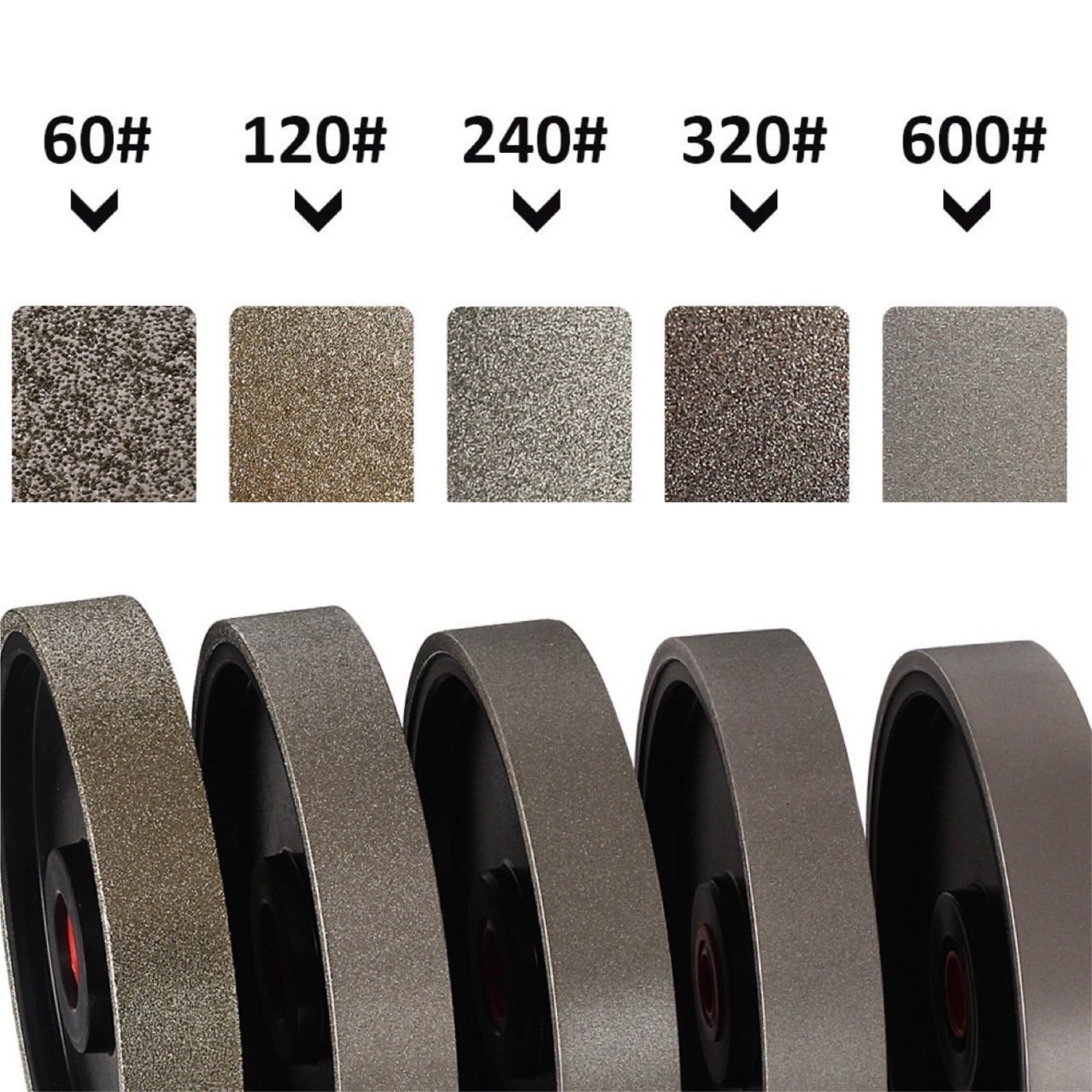 Meule, 1 meule diamantée + 3 Douilles, diamètre 150 mm, alésage 25,4 for Le Polissage des Pierres/carbure/céramique/Verre(46)