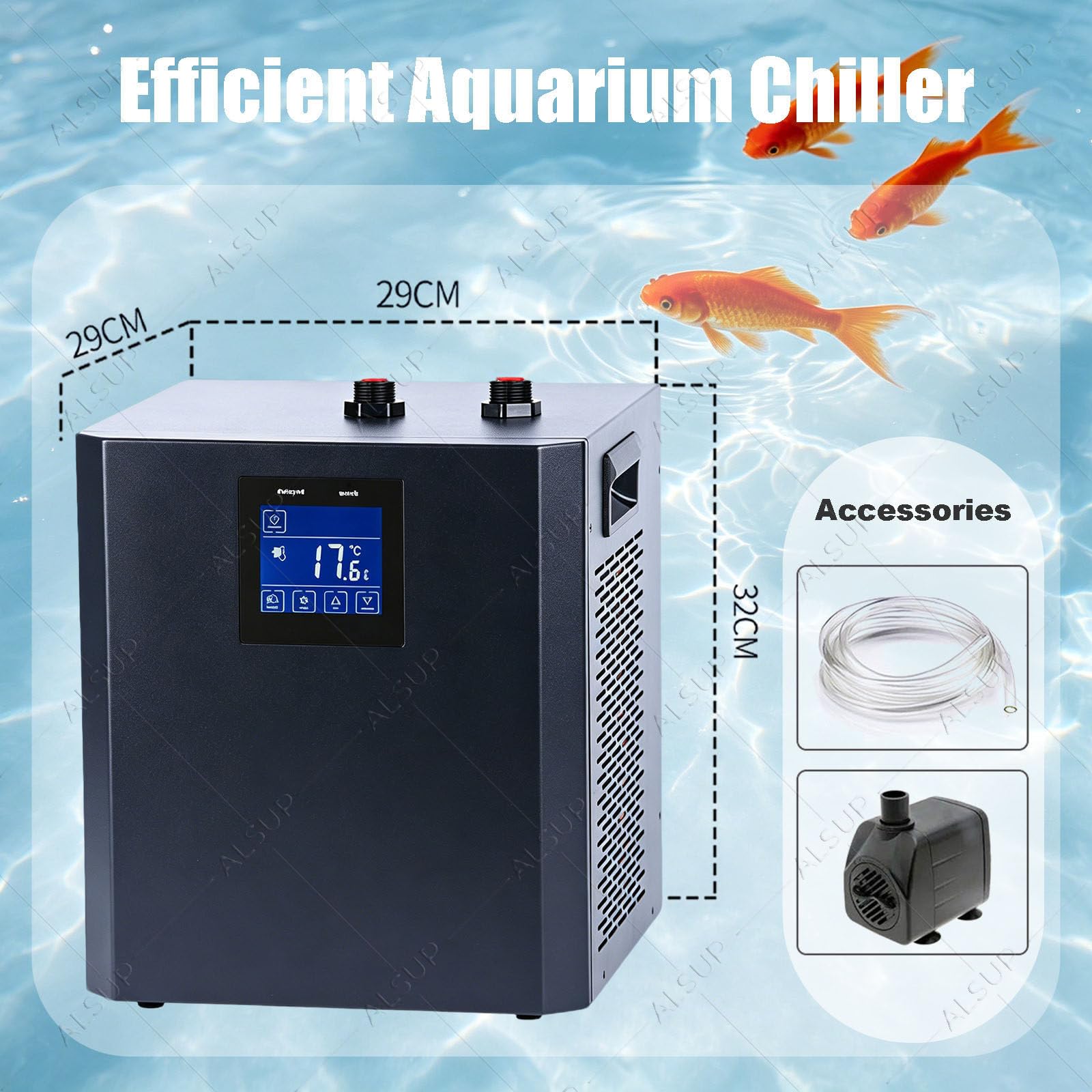 Refroidisseur d'aquarium, Refroidisseur d'eau 1/3 CV, Fish Tank Chiller 110V | Chauffage/Refroidissement Rapide Thermostat D'aquarium, Pour Poissons Crevettes Coraux 2in1AquariumHeaters/Chiller 300L