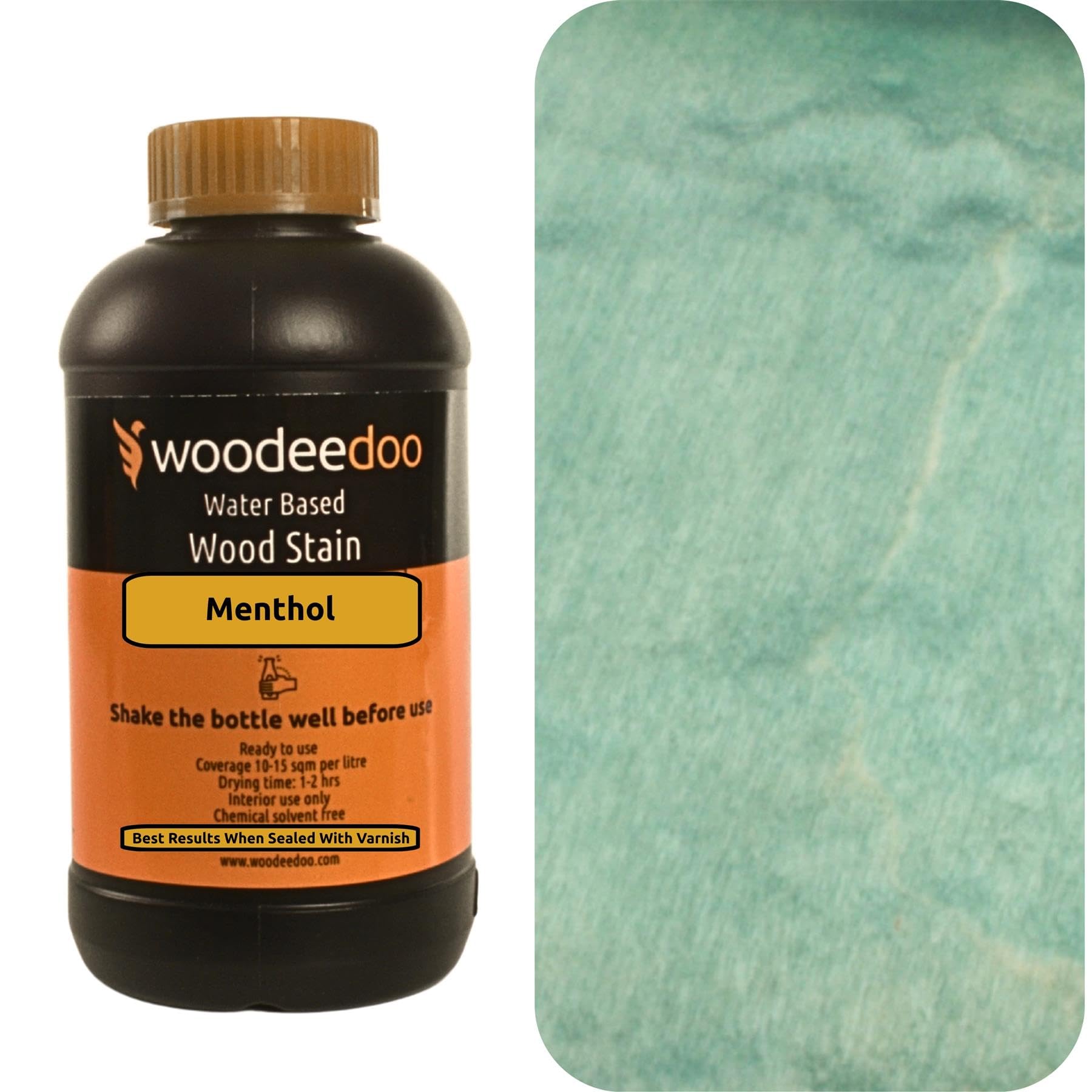 Woodeedoo Menthol Water Based Wood Stain | Wood Dye | Ready To Use | Environmentally Friendly | Solvent Free | Odour Free | 450 Ml |