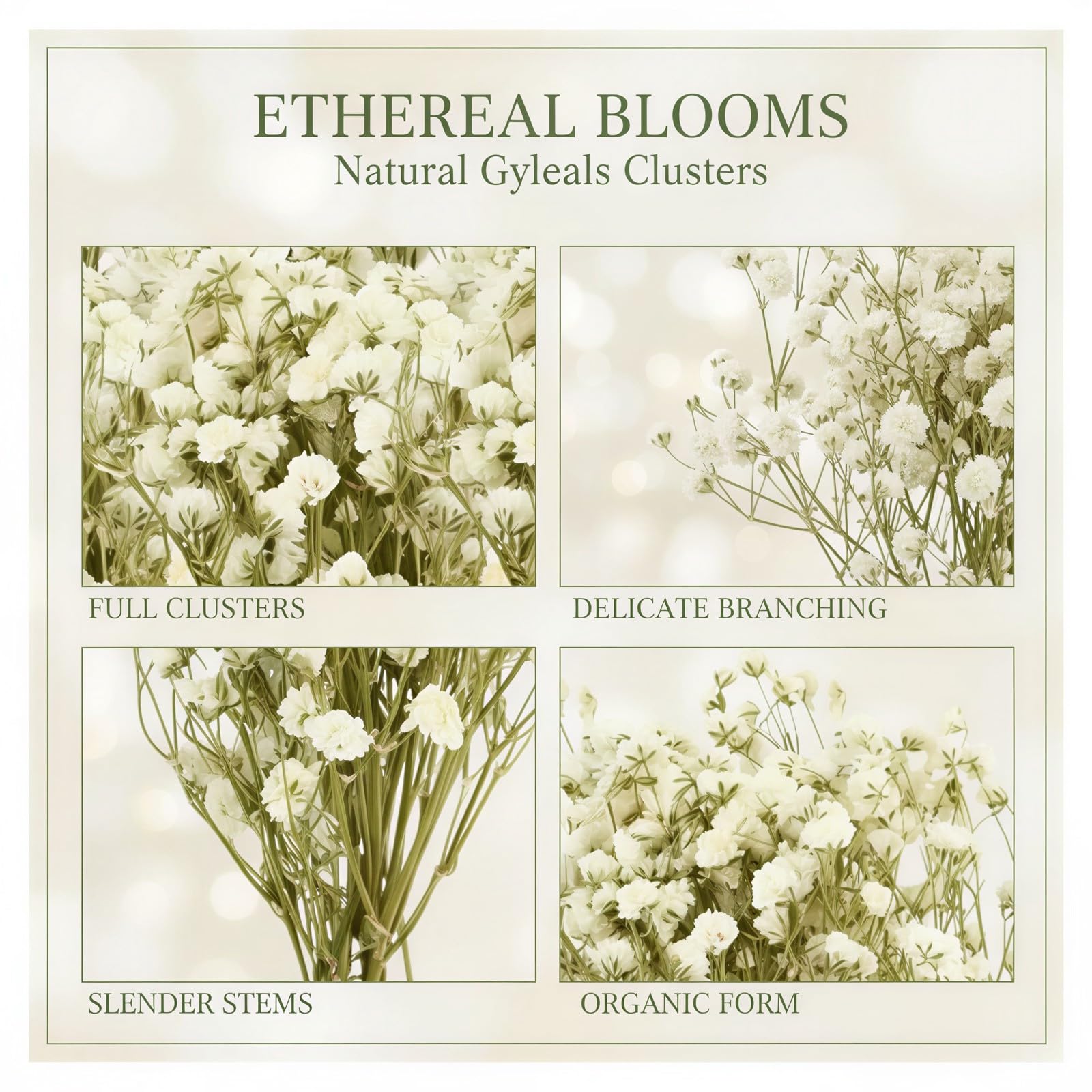 200 tiges de gypsophile séchée, gypsophila Naturelle avec tiges Vertes, Mini Fleurs Blanches pour Invitations de Mariage, Art en résine, Cartes, Loisirs créatifs, déco de Table Maison