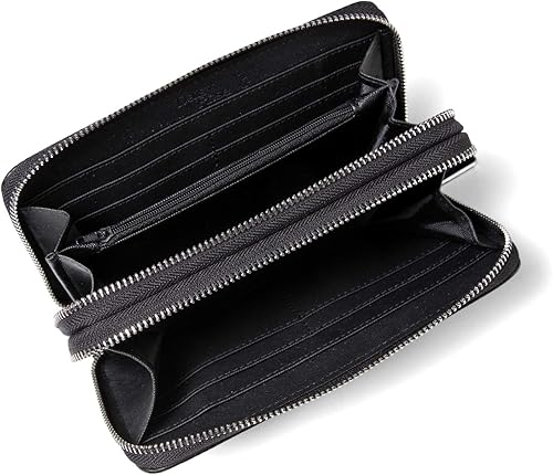 Miniatura 9 de Daisy Rose Embrague de teléfono con doble cremallera y cartera para mujer, bloqueo RFID, organizador de múltiples tarjetas de piel sintética vegana