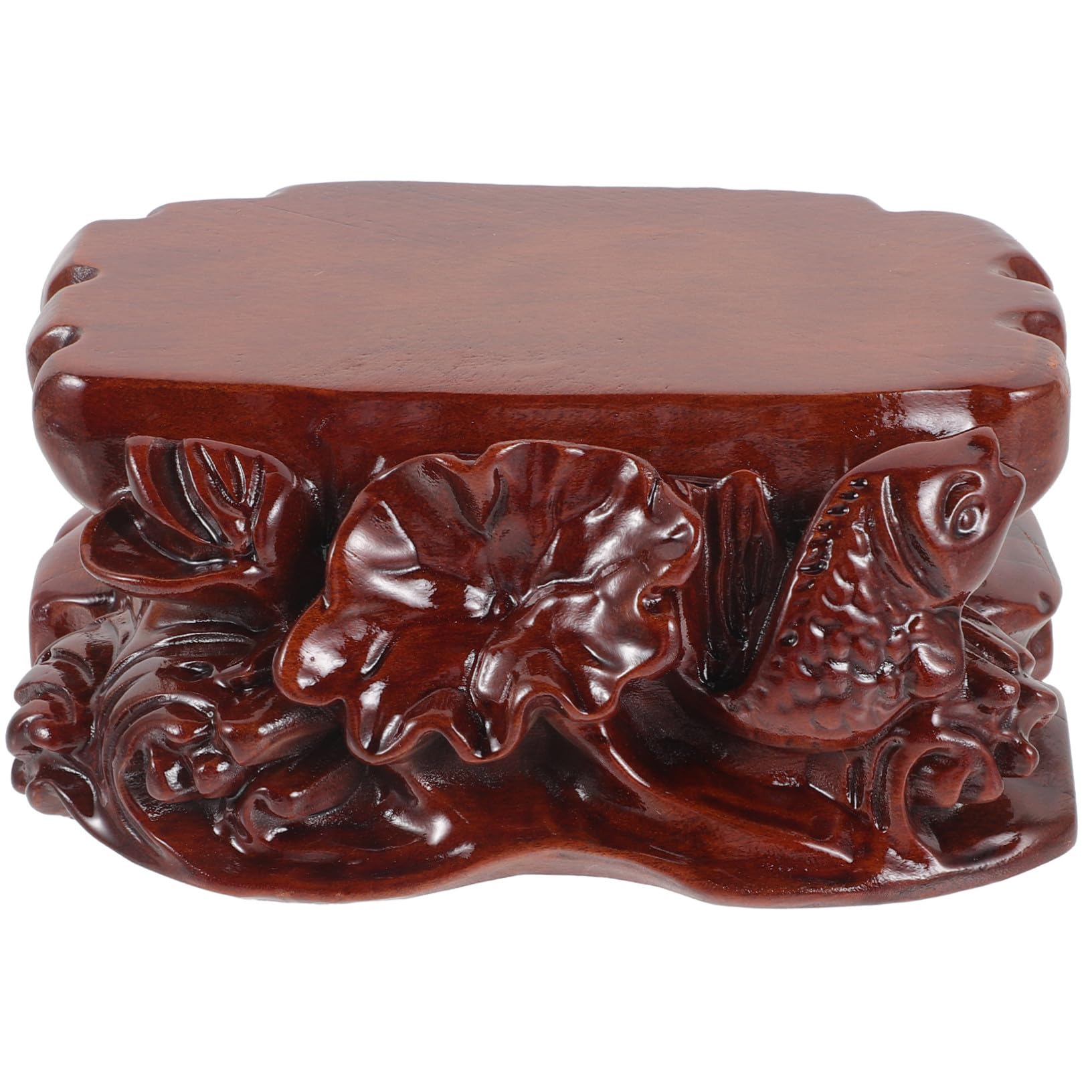 Statues de Bouddha socle bois présentoir fleurs stable marron