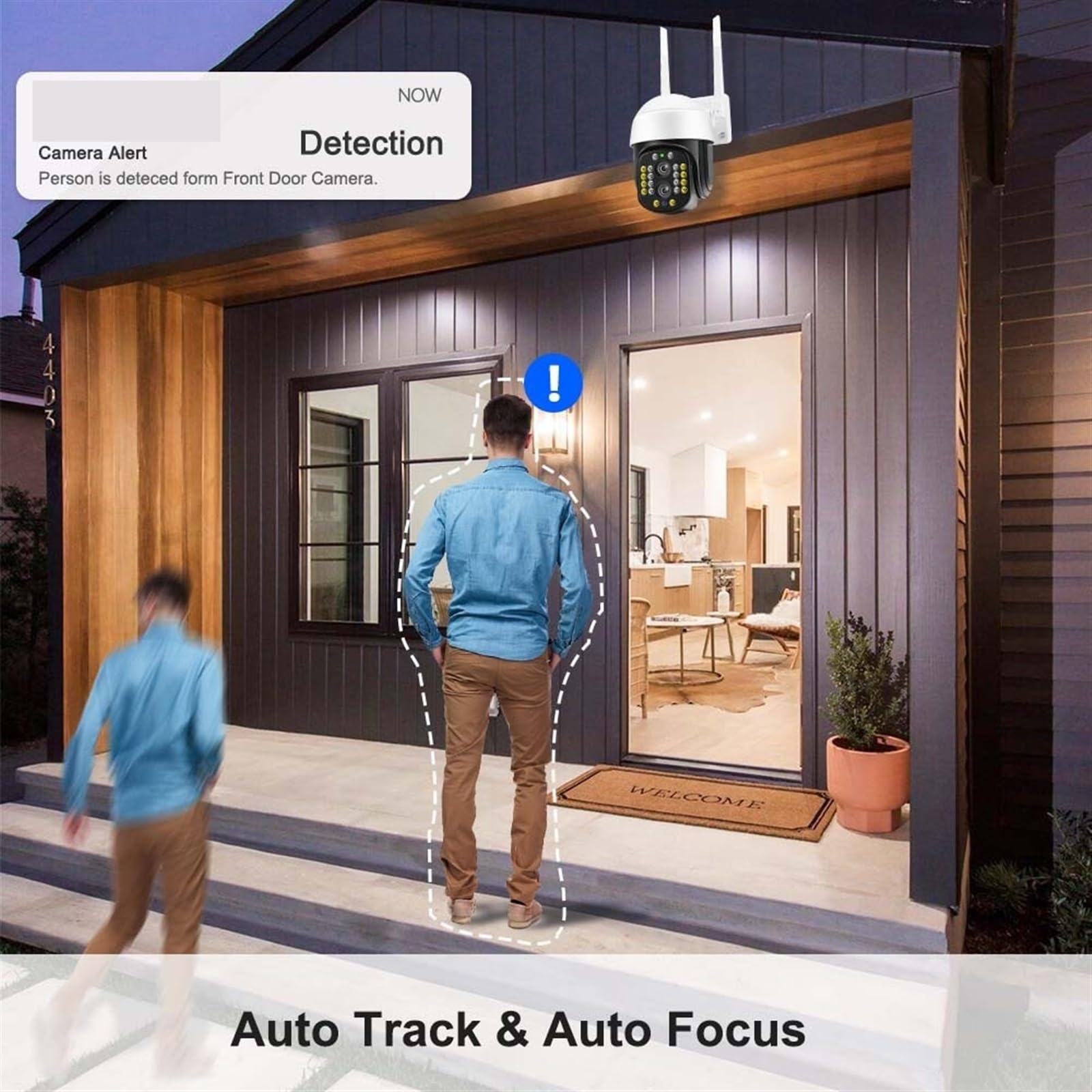 Telecamera Wifi Esterno, Telecamera IP binoculare 4K 8MP 8X Zoom Auto Tracking 2K 4MP CCTV Videosorveglianza Telecamere a doppia lente Protezione di sicurezza intelligente ,Sicurezza, Antifurto(8MP NO