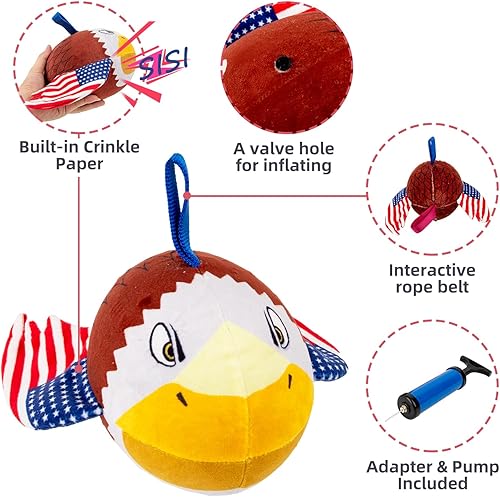 Miniatura 3 de Pelotas de juguete para perros para masticadores agresivos con papel arrugado, juguetes interactivos para perros al aire libre para tira y afloja,