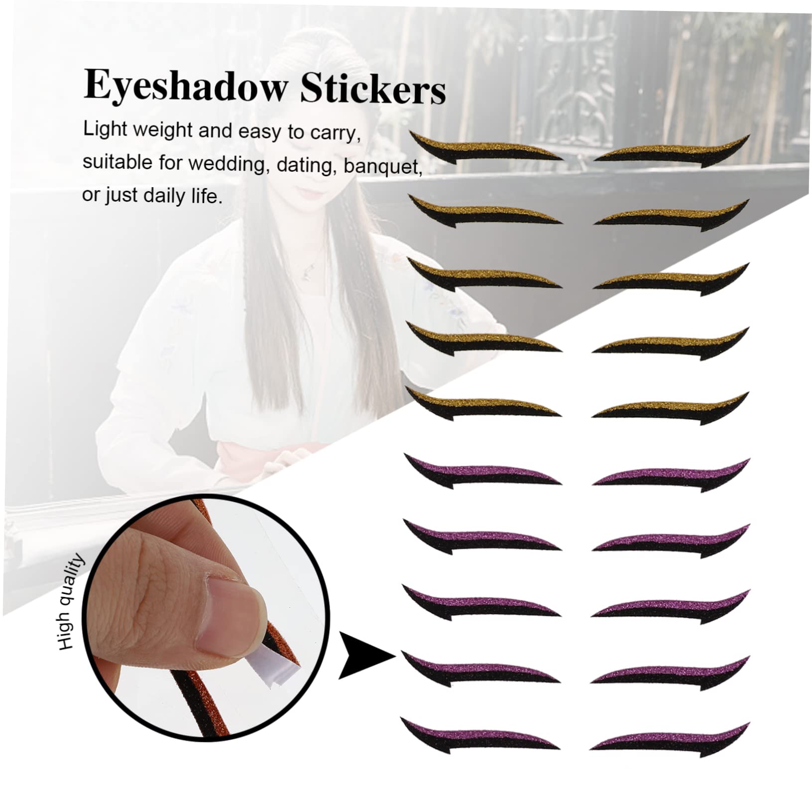 PartyKindom Makeup Stickers for Eyes 20 Pairs Eye Shadow Tape Eyeliner Strips Safe Reusable