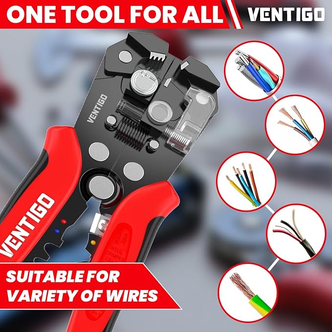 Pelacables Automático 3 en 1 Alicate Crimpeador 10-24 AWG miniatura 8