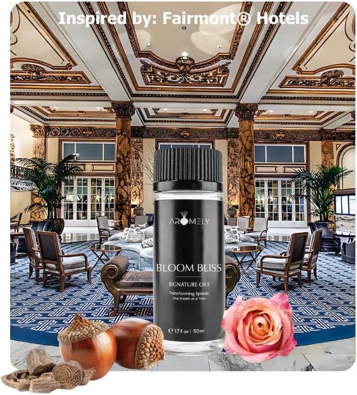 Bloom Bliss: Inspired by Fairmont® Hotels - Aromely Hotel Selection Diffuser Oil Scent - 5-Star Hotel Fragrance - Luxurious Scent of Rose, Vetiver, Sweet Praline, Agarwood, and Musk (50ml) - Image 2