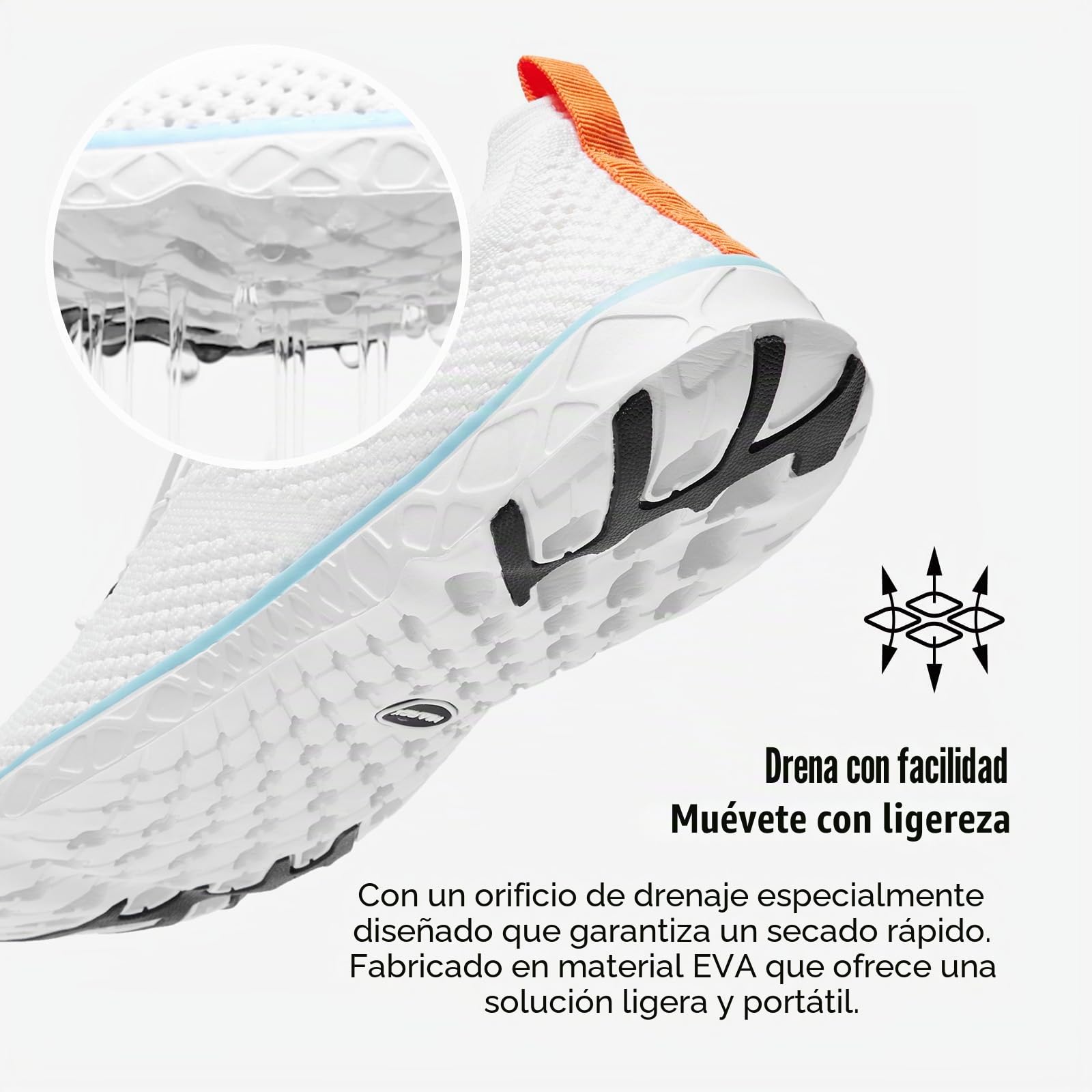 KOLILI Zapatos acuáticos elegantes para mujer, zapatos de tenis para caminar con soporte de arco, ideales para deportes acuáticos, viajes y caminatas