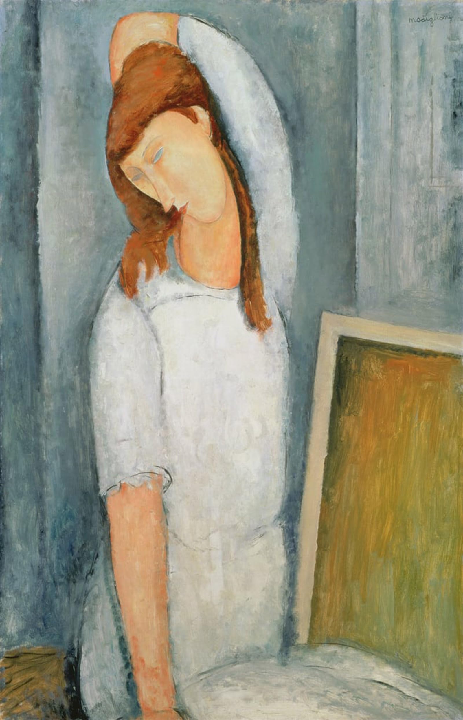 POSTERIIk Famous Animal Posters Vintage Picture Portrait of Jeanne Hebuterne with Her Left Arm Behind Her Head by Amedeo Modigliani Modern Wall Decor for Home Decor 60x90cm