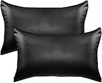 Vista 32 de Elegant Comfort Juego de 4 fundas de almohada de satén de viscosa refrescante con cierre de cremallera oculto, suave como la seda para el cuidado