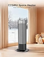 Vista 8 de 1500W Space Heaters for Indoor Use, Portable Space Heater Large Room with Remote, PTC Ceramic, 100° Oscillation, 24H Timer, 3 Modes, Thermostat