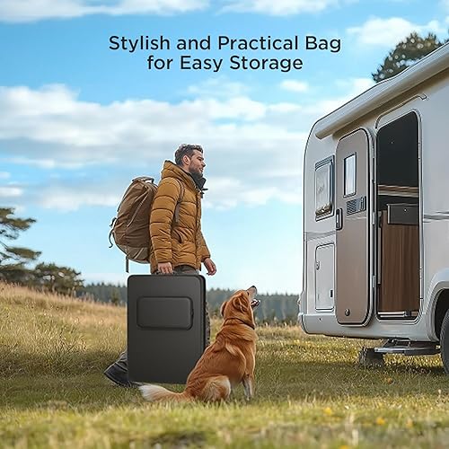 Miniatura 9 de Panel solar portátil de 100 vatios con controlador PWM de 20 A, artículos esenciales para campistas, kit de panel solar plegable de 19 V para