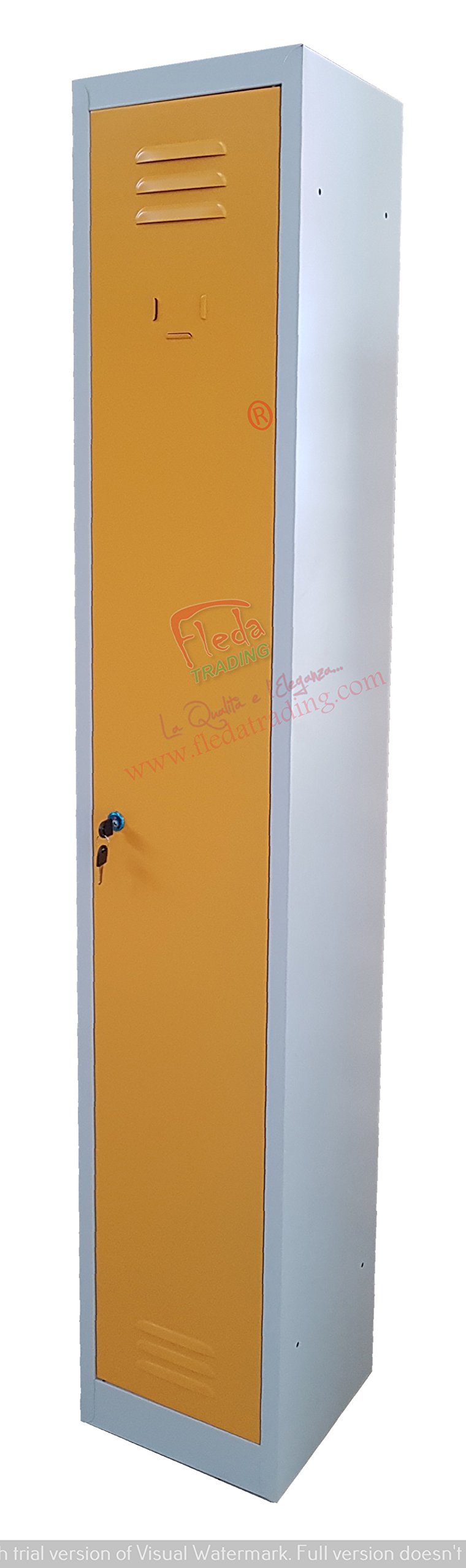 Armadietto spogliatoio in metallo con sistema di aggancio A 2 POSTI, con ante colorate MULTICOLOR, dim.cm.60x30x180h