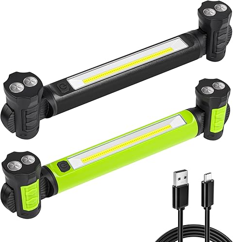 Luz de trabajo, 2500 lm, luces de trabajo LED brillantes, barra de luz magnética recargable de 5200 mAh, luz de trabajo portátil para mecánicos para