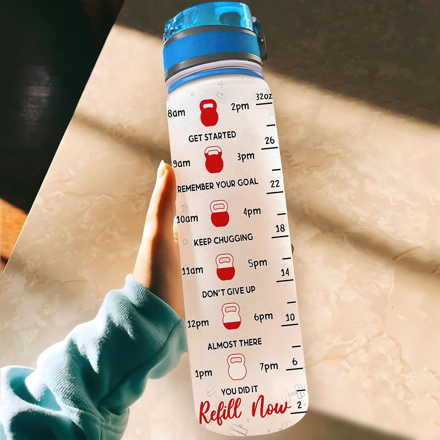 Hyturtle Personalized Water Bottle For Fitness Lover - Birthday- I'm Not Swearing I'm Using My Workout Words Custom 32 Oz Liter Motivational Water Bottle- Gym Water Bottle Gifts For Women, Her, Wife