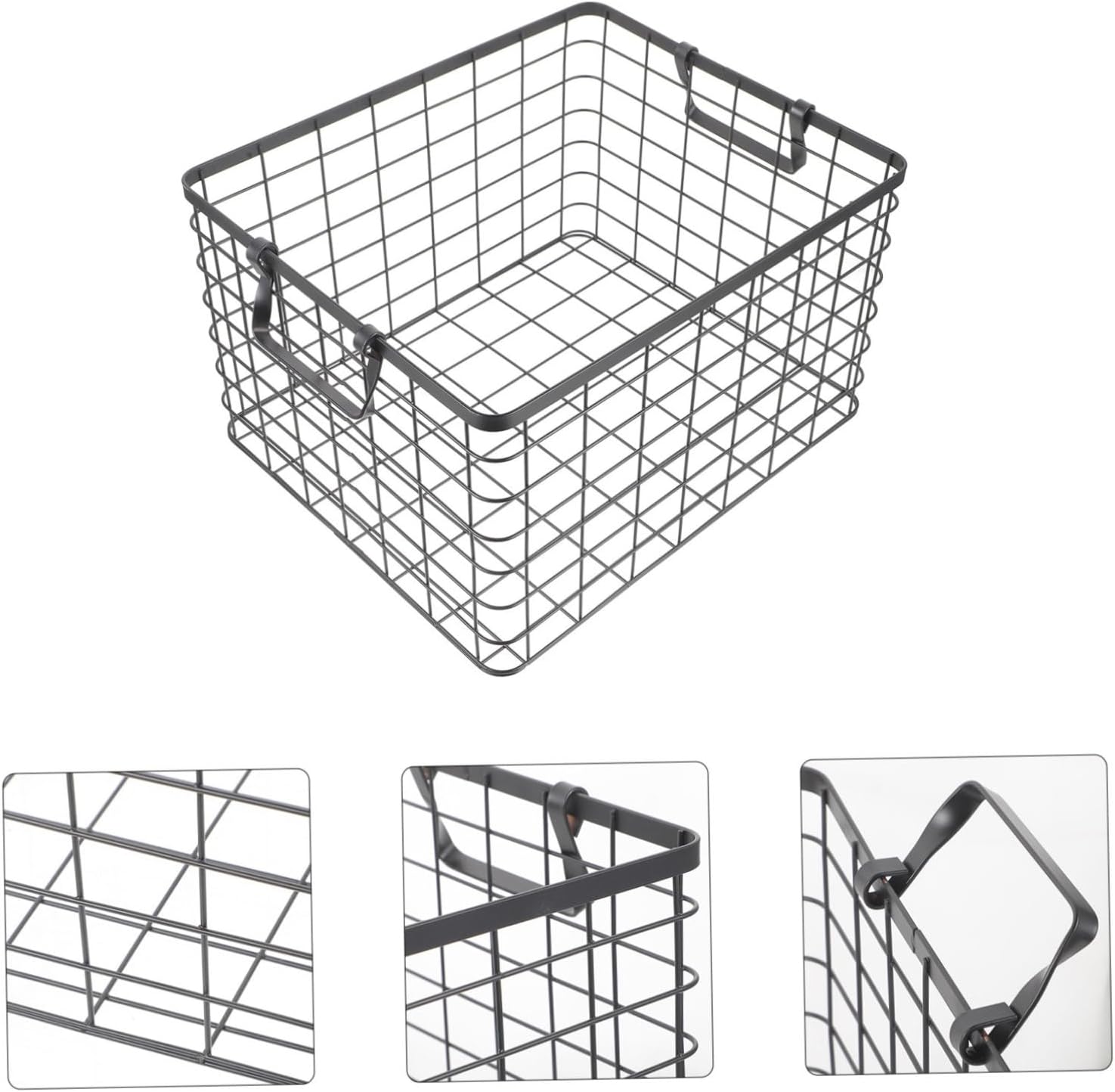 SUPVOX Round Metal Firewood Basket for Outdoor Storage Rustic Log Holder Handles for Camping and Fireplace Organization