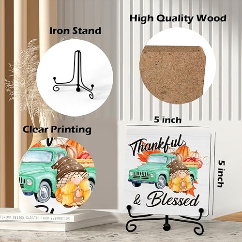 Miniatura 2 de Decoraciones de Acción de Gracias para oficina en casa, decoración de mesa de Acción de Gracias, decoraciones de otoño para el hogar, letrero de