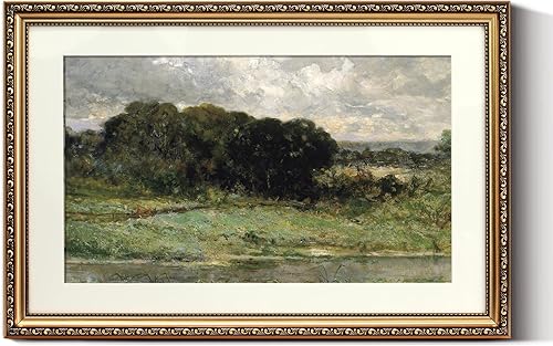 Miniatura 64 de ARPEOTCY Arte de Pared Vintage con Marco Dorado, Paisaje Retro de Jardines y Cielo, 20x25 cm Pequeños Cuadros en Lienzo con Marco Antiguo, Pinturas