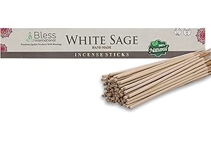 Bless White Sage Incense Sticks: 100% Natural and Handmade for Purification, Relaxation, and Meditation