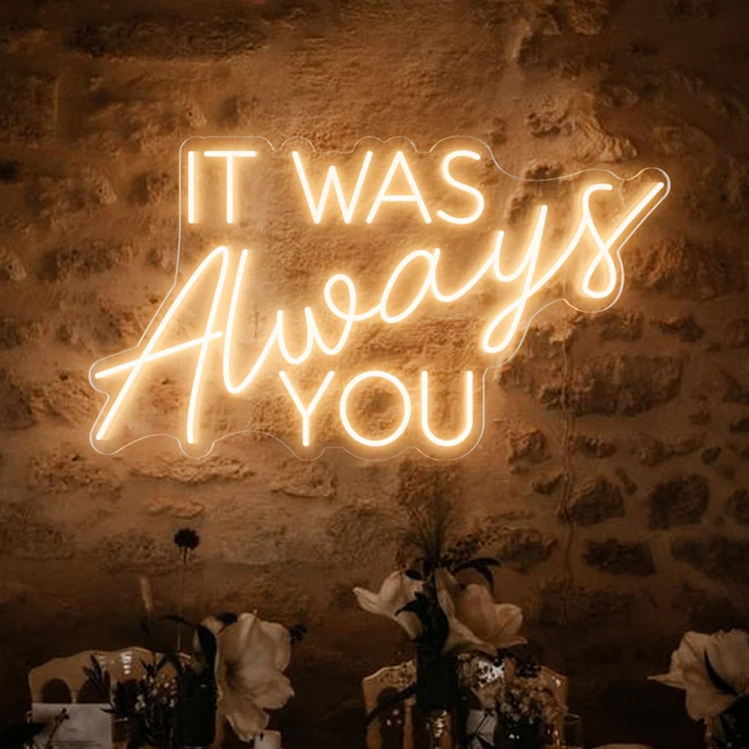 It Was Always You Neon Sign,Wedding Neon Sign by 5V USB Powered Wedding Decor Bedroom Home Wall Decor Sign Engagement Gifts