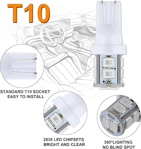 Miniatura 6 de Juego de 24 bombillas LED para interior de automóvil, 194 T10 DE3175 578 211-2 212-2 1.220 in 1.654 in, luces de repuesto para maletero de