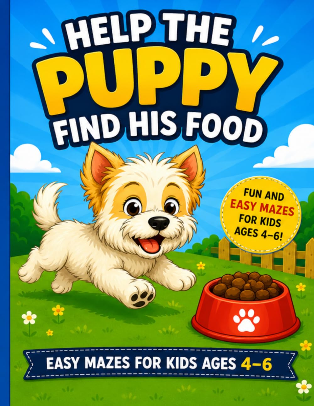 Help the Puppy Find His Food: Easy Mazes for Kids Ages 4–6 and Fun Preschool Activity Puzzle Book