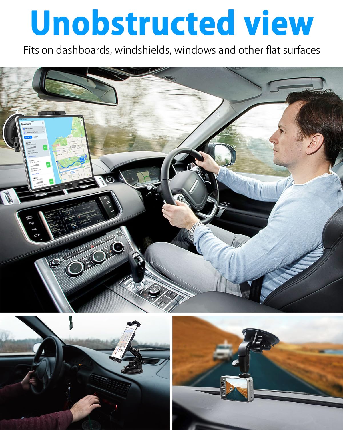 Support voiture ventouse universel et ultra-solide - spécial pare-brise / tableau de bord pour Téléphone et Tablette - Français