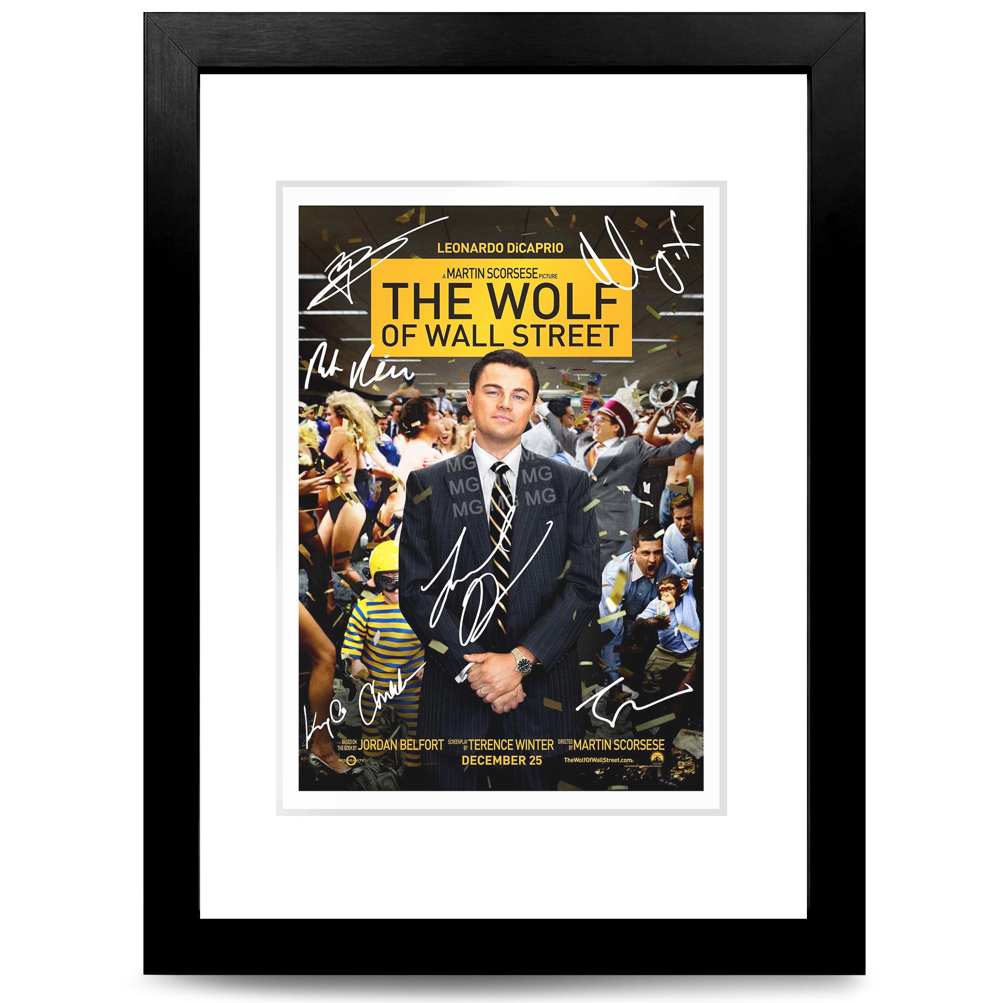 The Wolf of Wall Street Movie Cast Signed Poster Print Picture Display Autograph Memorabilia Film Fans Gift A4/A3 Leonardo DiCaprio Jonah Hill