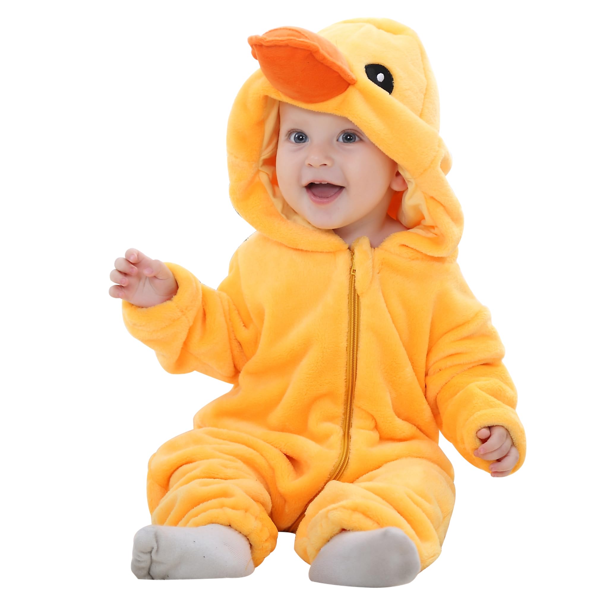 HAHASHOW Unisexo Mono De Bebé Recién Nacido Franela Encapuchada Mameluco Niños 70-120 Meses Animal Hallowen Partidos Fraces