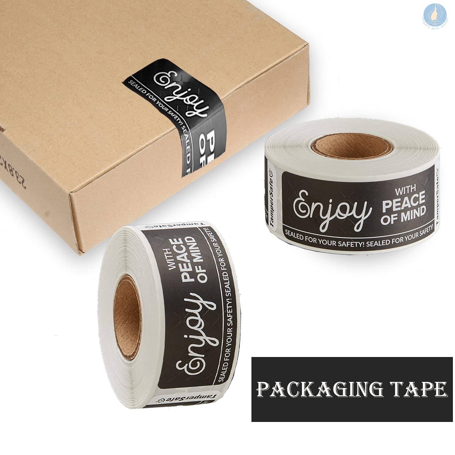 Angel's Peel Lounge Rollo de calcomanías a prueba de manipulaciones, calcomanías de cinta autoadhesiva, etiquetas de alimentos para entrega de bolsas, tazas, botellas o cajas, 1 x 3 pulgadas, 250