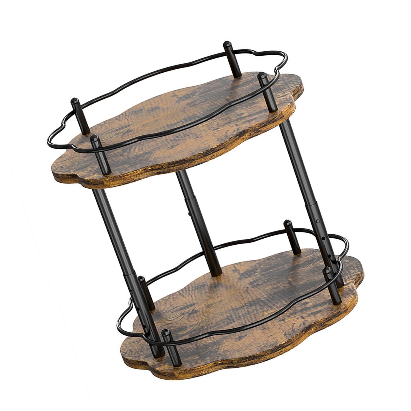 ZEPFJHE Multipurpose 360 Degree Rack with 4 Height Addition for Organized Kitchen Counter Waterproof Seasoning Rack