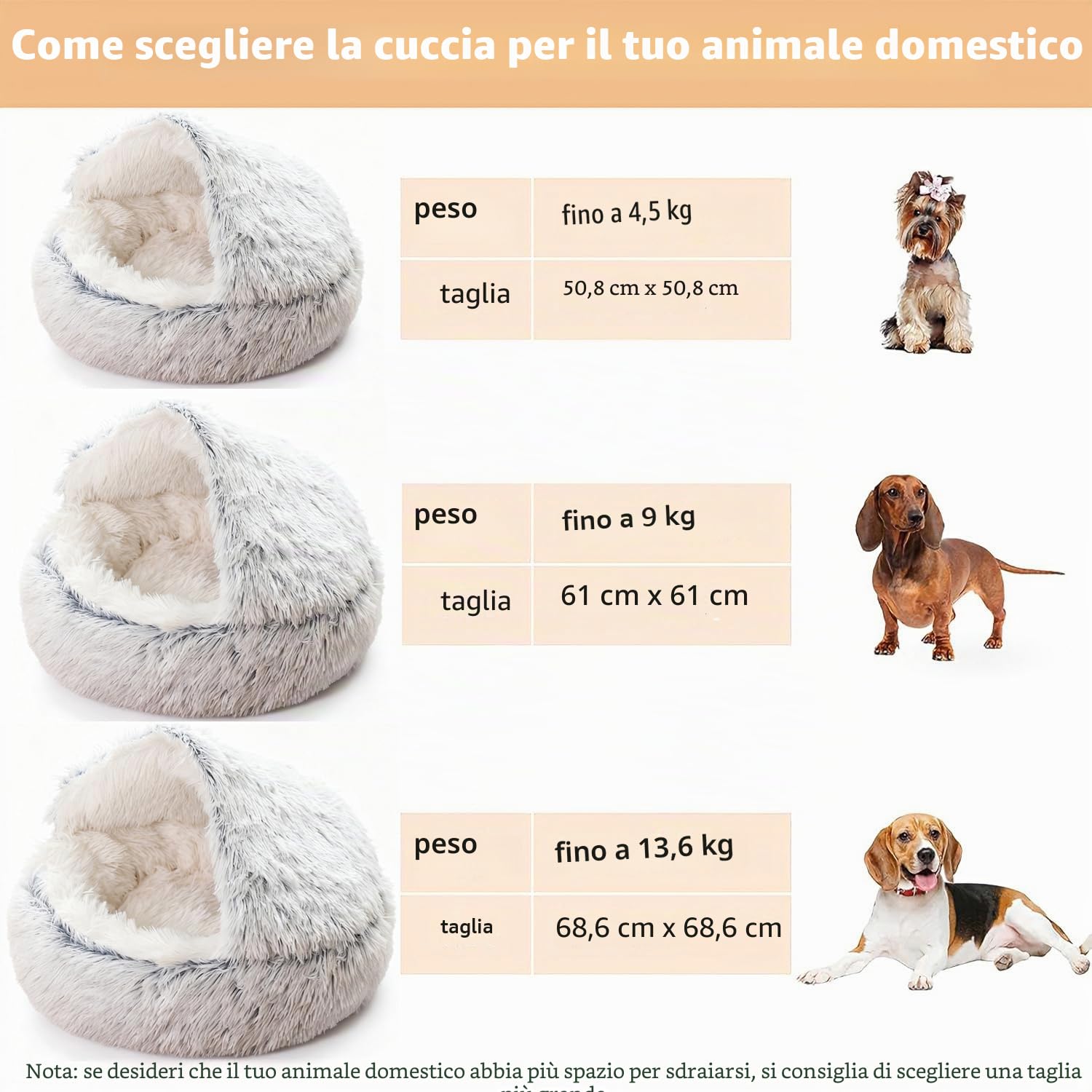 Letto soffice per Cani a Forma di Conchiglia Cuccia per Gatti da 60 cm Calmante Soffice Peluche Letto per Animali Domestici Divano per Lettino Gatto Cesto per Gatto e Cane (Grigio, 60cm)