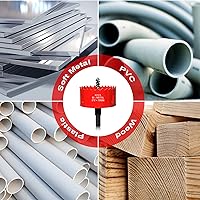 Vista 5 de Sierra perforadora de 2 3/4" (70 mm) para madera y plástico, broca de núcleo de cortador de agujeros bimetálico HSS para paneles de yeso, tableros