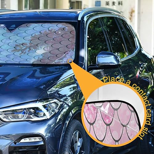 Miniatura 2 de Mermaid Princess - Parasol para parabrisas de automóvil, color rosa, turquesa, para rayos UV y protección contra el calor solar, bloquea el calor y