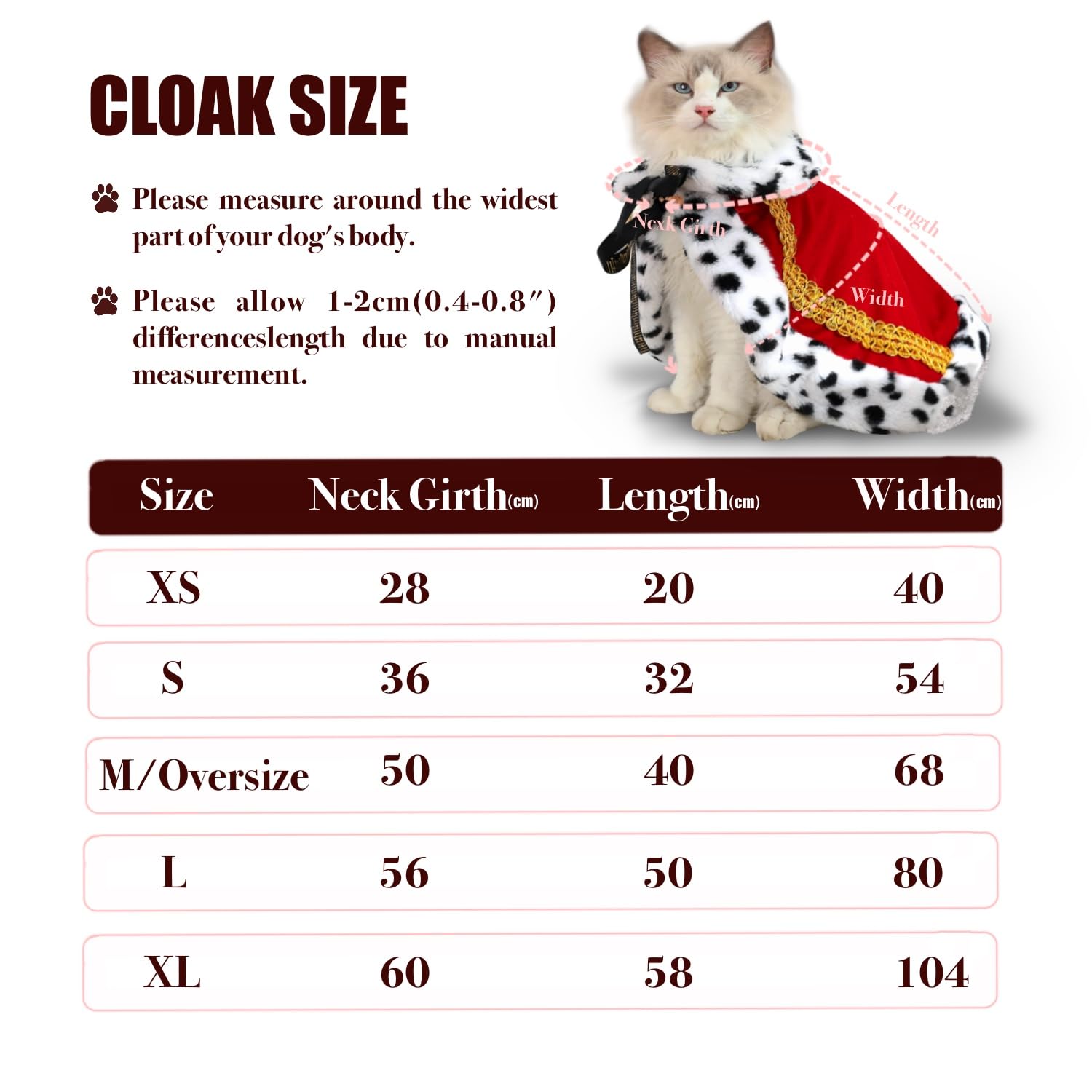 Cape De Vampire Pour Chien Et Chat - Costume Halloween Rouge Et Noir, Tour De Cou Réglable 18-70 Cm - Pour Petites Et Moyennes Tailles
